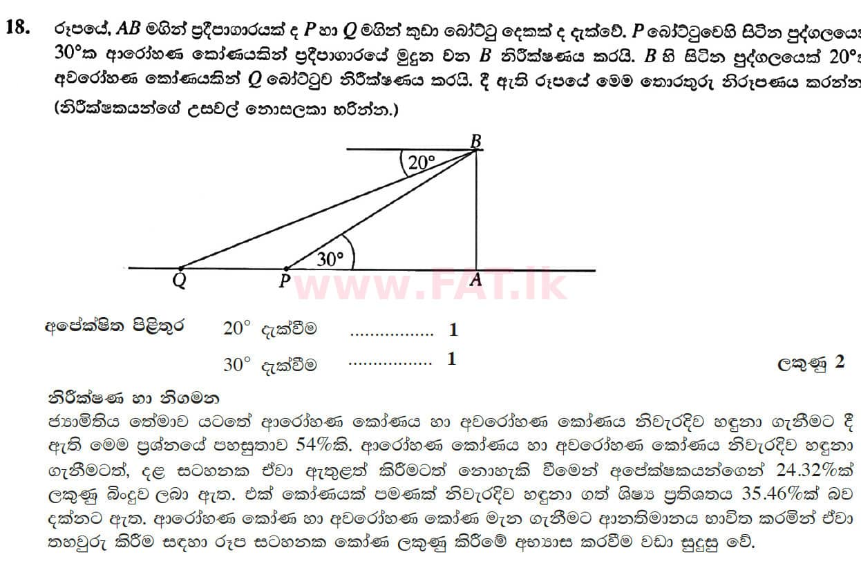 உள்ளூர் பாடத்திட்டம் : சாதாரண நிலை (சா/த) கணிதம் - 2017 டிசம்பர் - தாள்கள் I (සිංහල மொழிமூலம்) 18 4697
