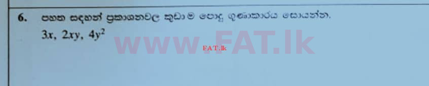 දේශීය විෂය නිර්දේශය : සාමාන්‍ය පෙළ (O/L) ගණිතය - 2020 මාර්තු - ප්‍රශ්න පත්‍රය I (සිංහල මාධ්‍යය) 6 1