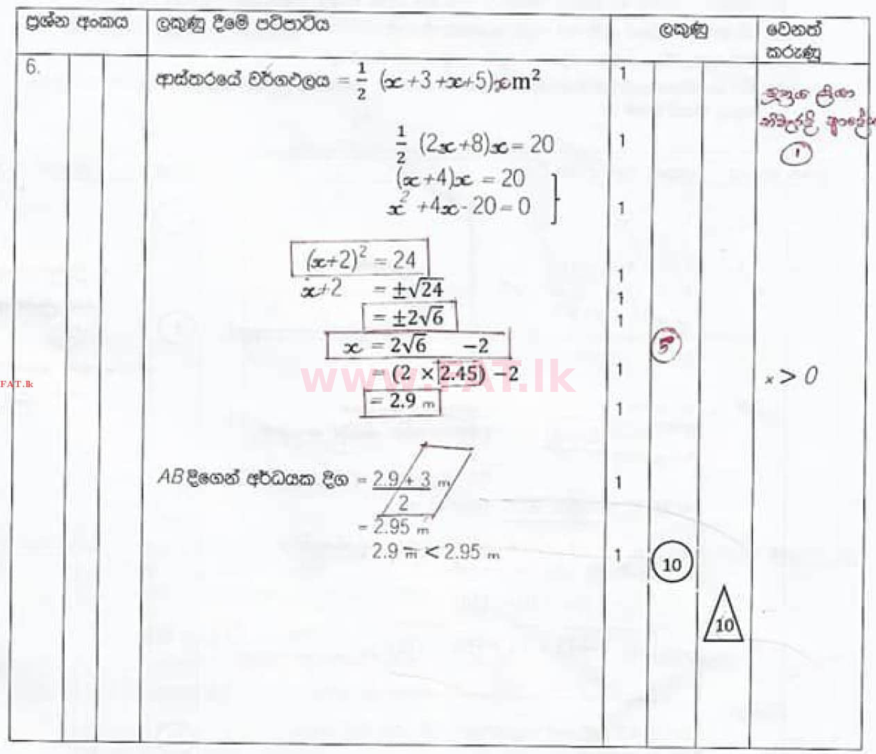 National Syllabus : Ordinary Level (O/L) Mathematics - 2020 March - Paper II (සිංහල Medium) 6 4371