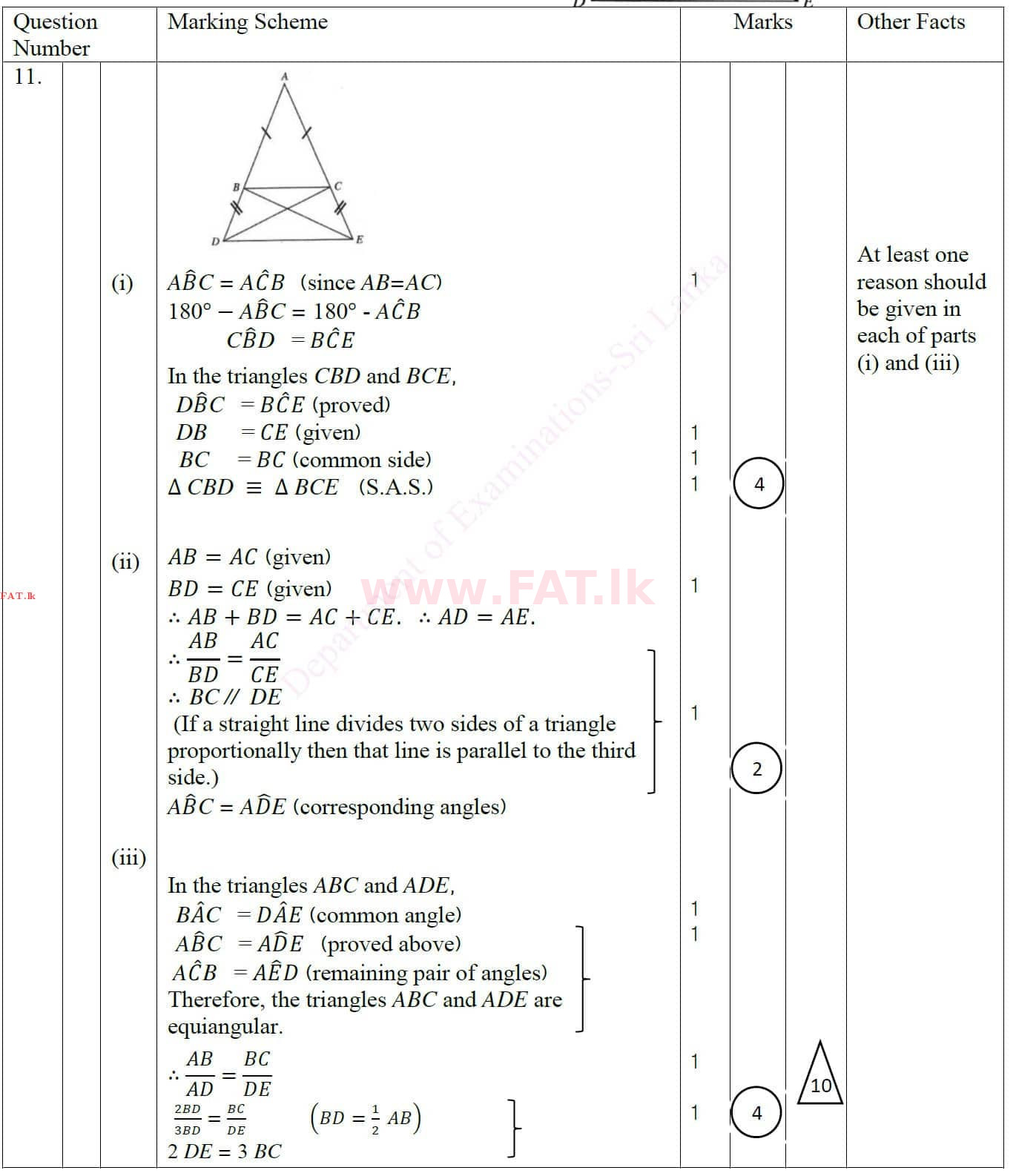 National Syllabus : Ordinary Level (O/L) Mathematics - 2020 March - Paper II (සිංහල Medium) 11 4376