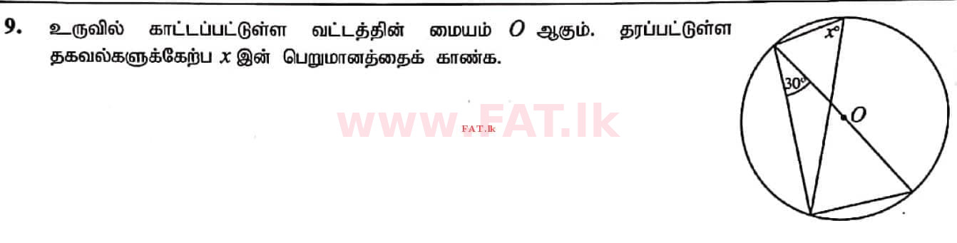 දේශීය විෂය නිර්දේශය : සාමාන්‍ය පෙළ (O/L) ගණිතය - 2020 මාර්තු - ප්‍රශ්න පත්‍රය I (தமிழ் මාධ්‍යය) 9 1