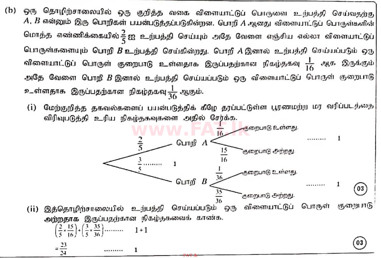 National Syllabus : Ordinary Level (O/L) Mathematics - 2020 March - Paper I (தமிழ் Medium) 29 4407