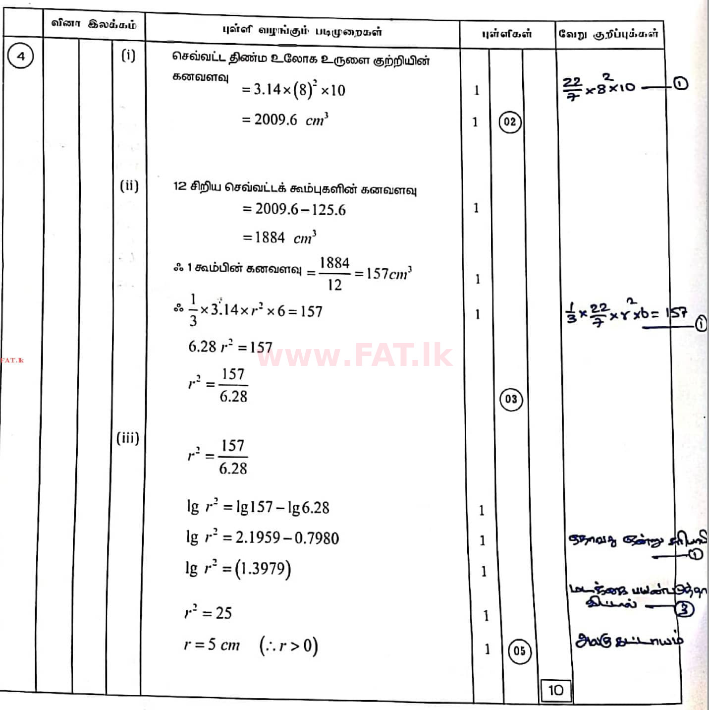 உள்ளூர் பாடத்திட்டம் : சாதாரண நிலை (சா/த) கணிதம் - 2020 மார்ச் - தாள்கள் II (தமிழ் மொழிமூலம்) 4 4414