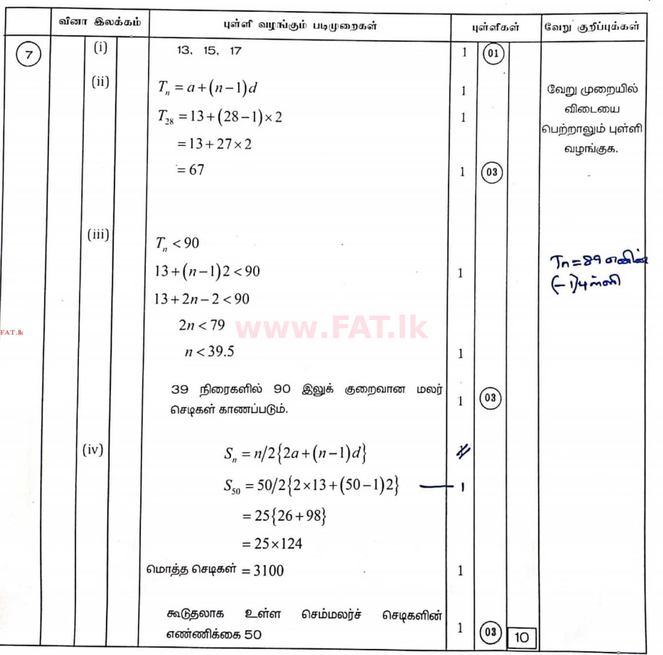 உள்ளூர் பாடத்திட்டம் : சாதாரண நிலை (சா/த) கணிதம் - 2020 மார்ச் - தாள்கள் II (தமிழ் மொழிமூலம்) 7 4417