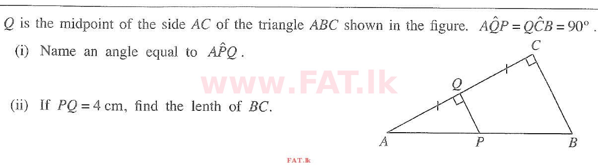 National Syllabus : Ordinary Level (O/L) Mathematics - 2020 March - Paper I (English Medium) 16 1