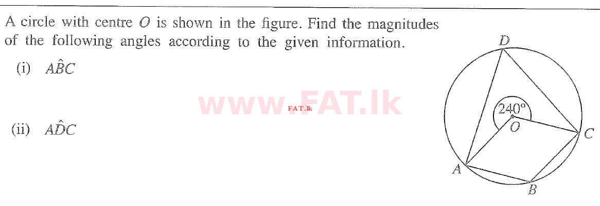 National Syllabus : Ordinary Level (O/L) Mathematics - 2020 March - Paper I (English Medium) 19 1