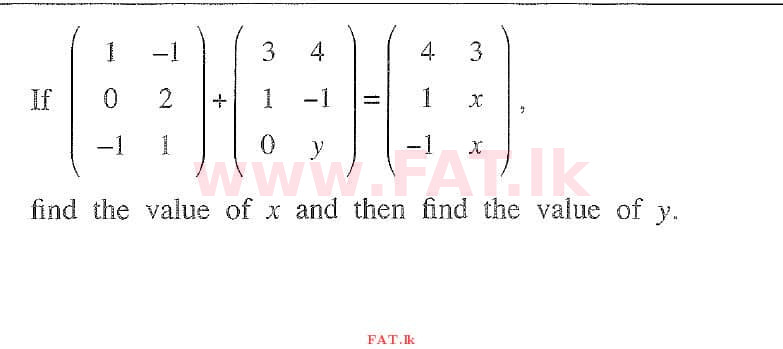 National Syllabus : Ordinary Level (O/L) Mathematics - 2020 March - Paper I (English Medium) 24 1