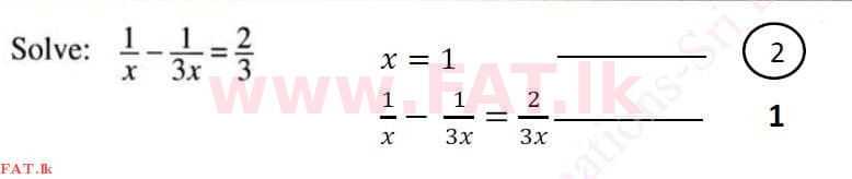 National Syllabus : Ordinary Level (O/L) Mathematics - 2020 March - Paper I (English Medium) 3 4425
