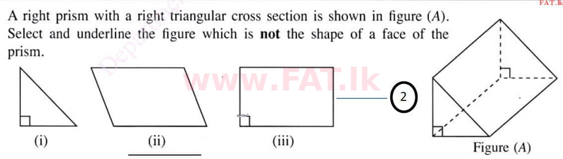 National Syllabus : Ordinary Level (O/L) Mathematics - 2020 March - Paper I (English Medium) 17 4439