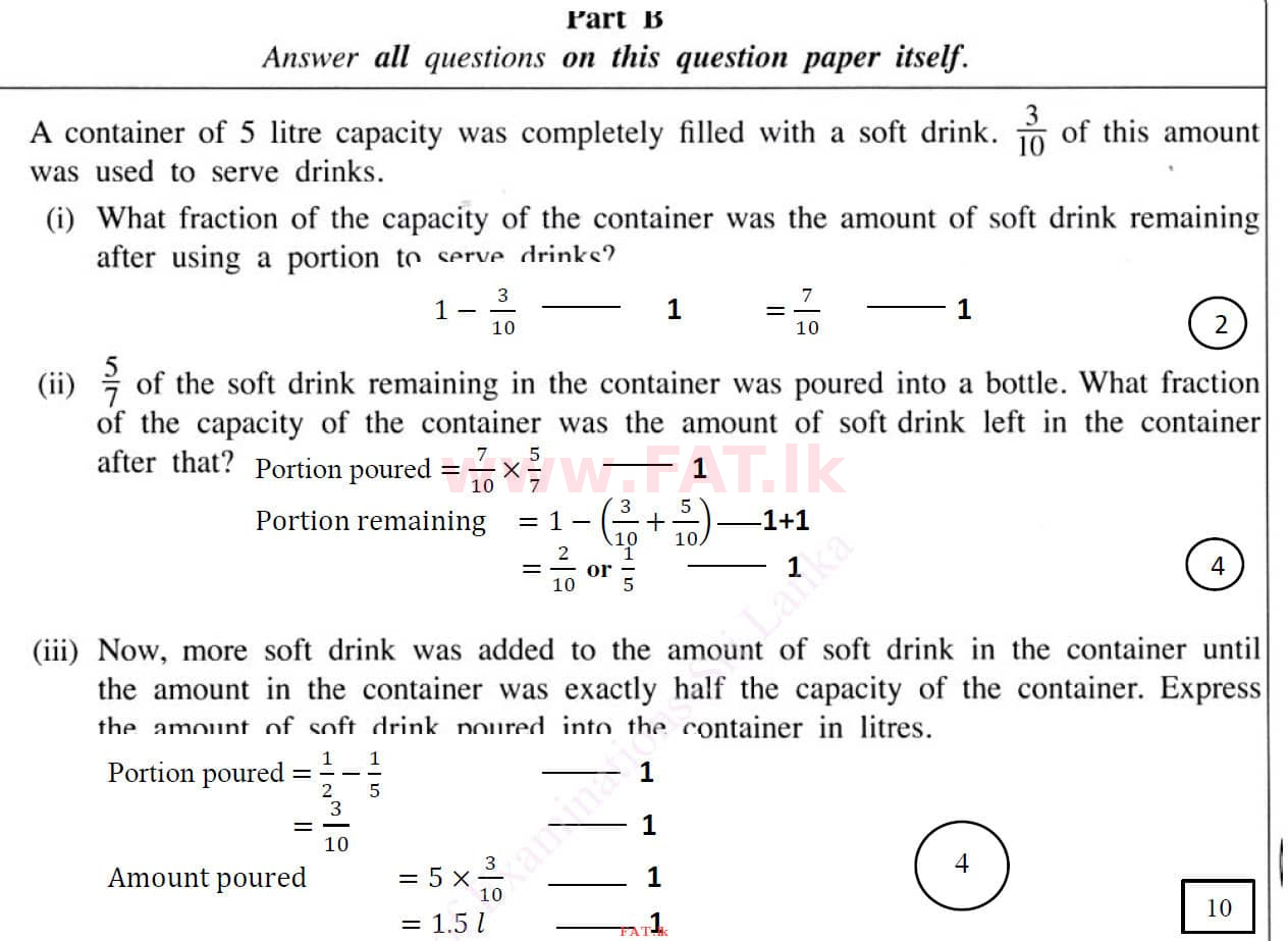 National Syllabus : Ordinary Level (O/L) Mathematics - 2020 March - Paper I (English Medium) 26 4448