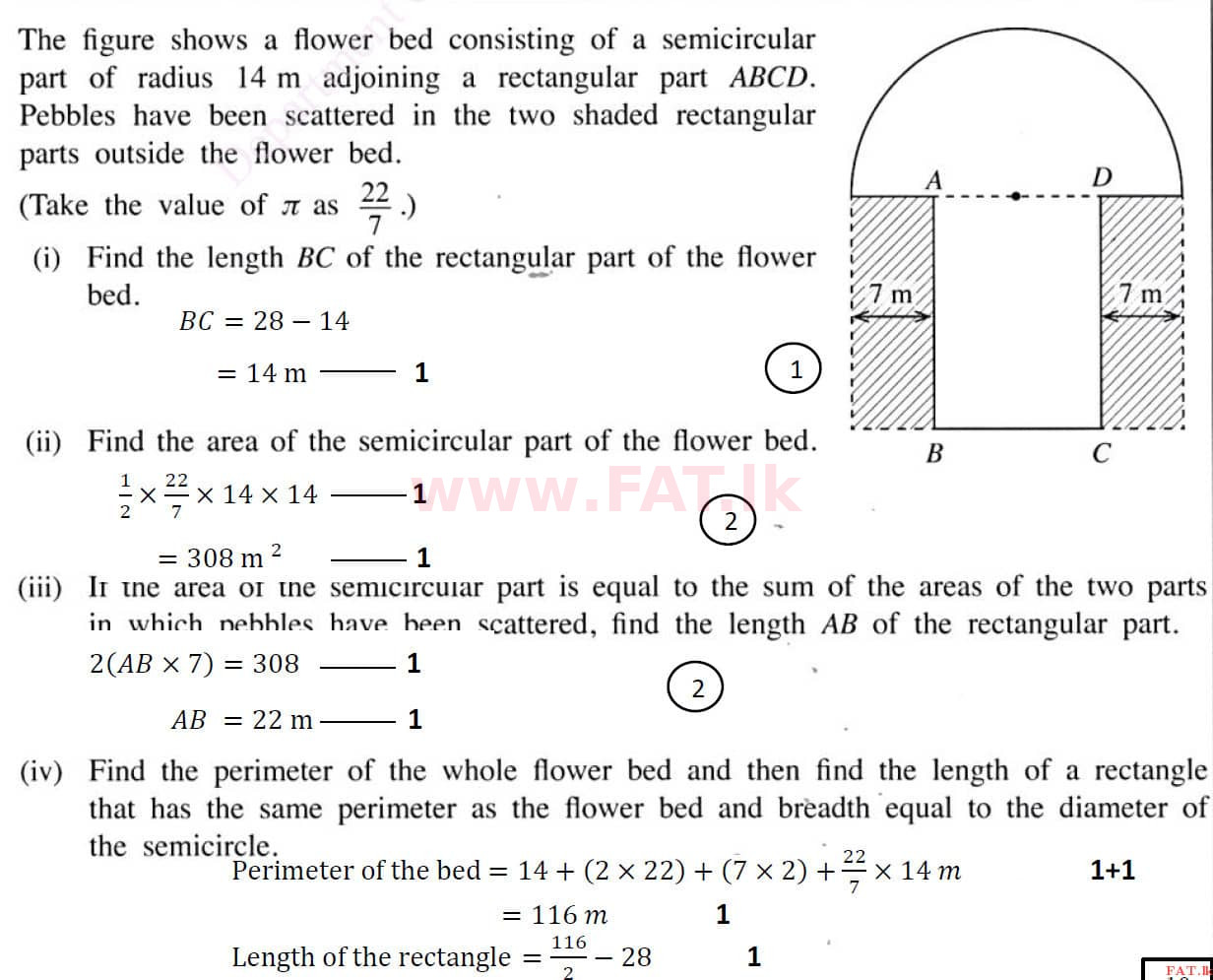 National Syllabus : Ordinary Level (O/L) Mathematics - 2020 March - Paper I (English Medium) 27 4449