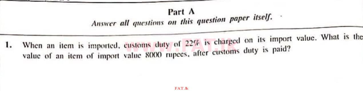 உள்ளூர் பாடத்திட்டம் : சாதாரண நிலை (சா/த) கணிதம் - 2021 மே - தாள்கள் I (English மொழிமூலம்) 1 1