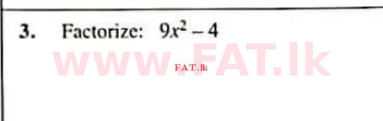 National Syllabus : Ordinary Level (O/L) Mathematics - 2021 May - Paper I (English Medium) 3 1