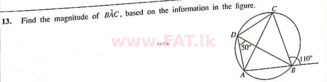 உள்ளூர் பாடத்திட்டம் : சாதாரண நிலை (சா/த) கணிதம் - 2021 மே - தாள்கள் I (English மொழிமூலம்) 13 1