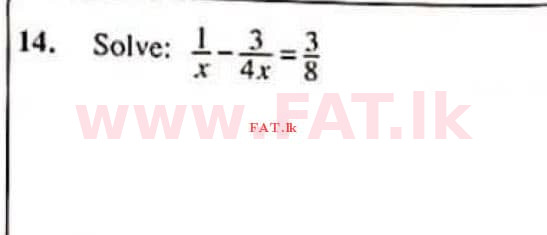 உள்ளூர் பாடத்திட்டம் : சாதாரண நிலை (சா/த) கணிதம் - 2021 மே - தாள்கள் I (English மொழிமூலம்) 14 1