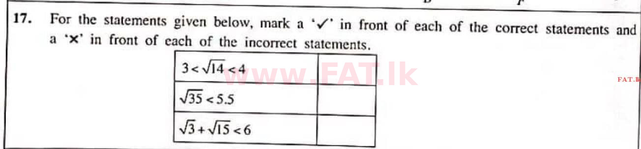 National Syllabus : Ordinary Level (O/L) Mathematics - 2021 May - Paper I (English Medium) 17 1