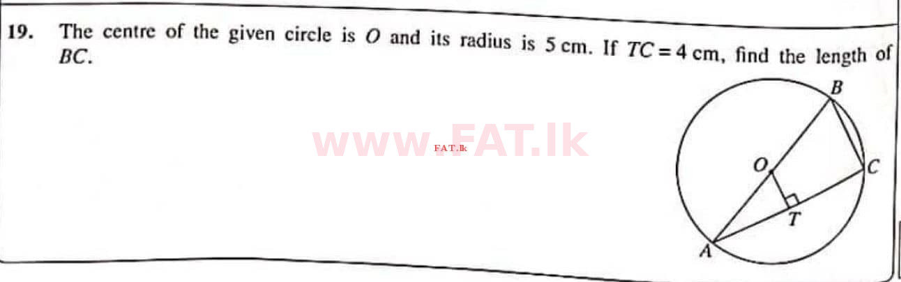 National Syllabus : Ordinary Level (O/L) Mathematics - 2021 May - Paper I (English Medium) 19 1