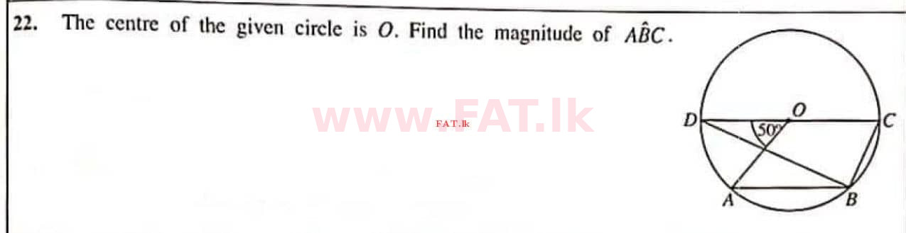 National Syllabus : Ordinary Level (O/L) Mathematics - 2021 May - Paper I (English Medium) 22 1