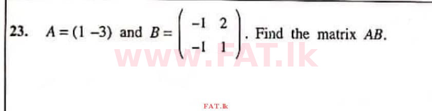 உள்ளூர் பாடத்திட்டம் : சாதாரண நிலை (சா/த) கணிதம் - 2021 மே - தாள்கள் I (English மொழிமூலம்) 23 1