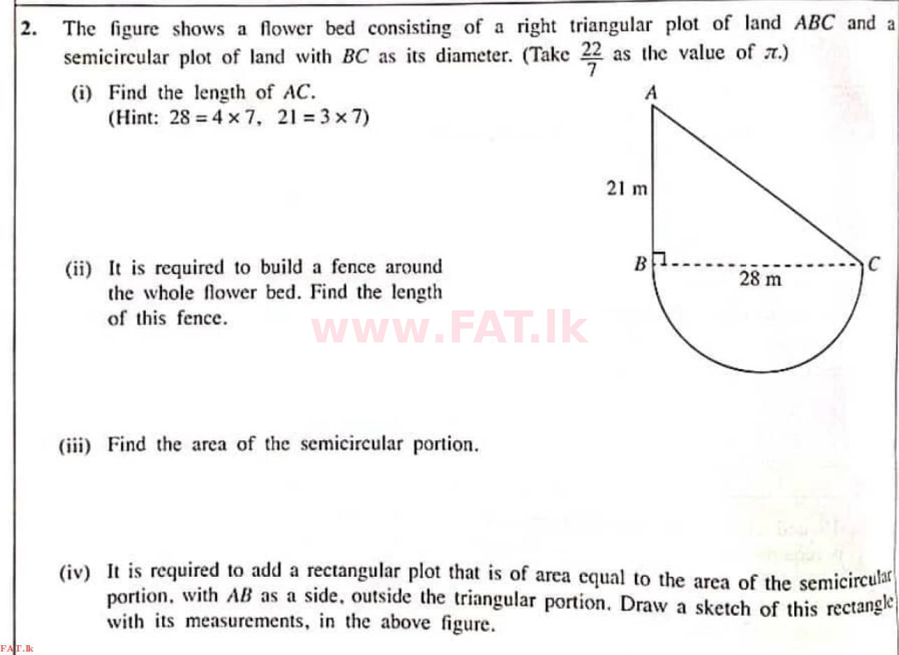 National Syllabus : Ordinary Level (O/L) Mathematics - 2021 May - Paper I (English Medium) 27 1