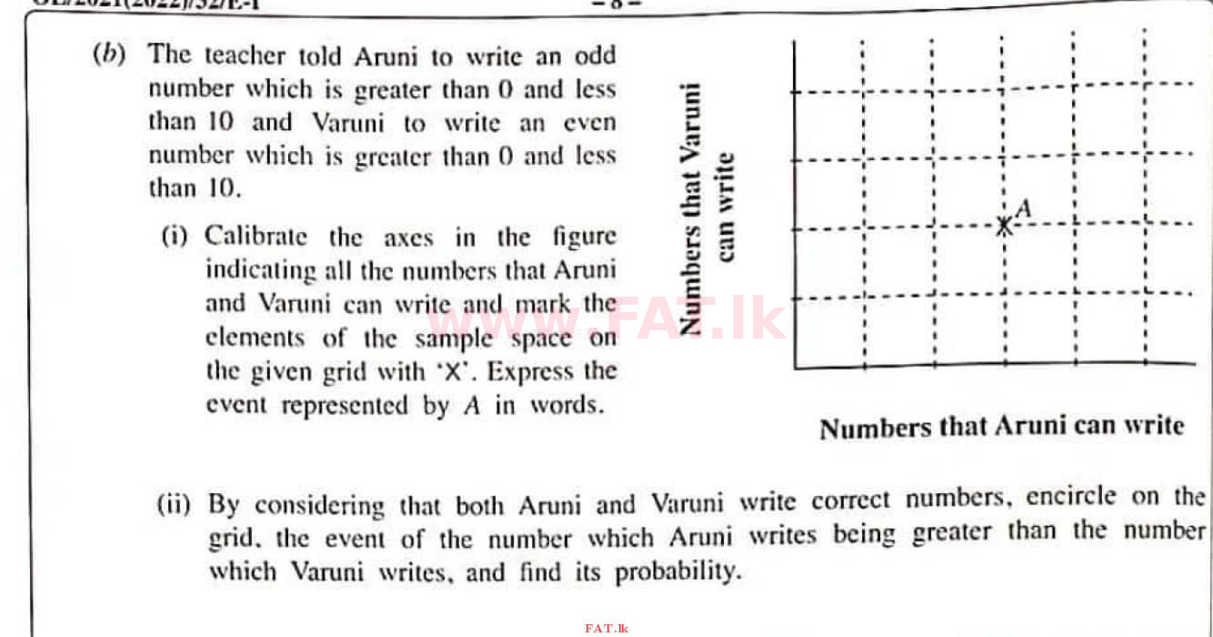 உள்ளூர் பாடத்திட்டம் : சாதாரண நிலை (சா/த) கணிதம் - 2021 மே - தாள்கள் I (English மொழிமூலம்) 29 2