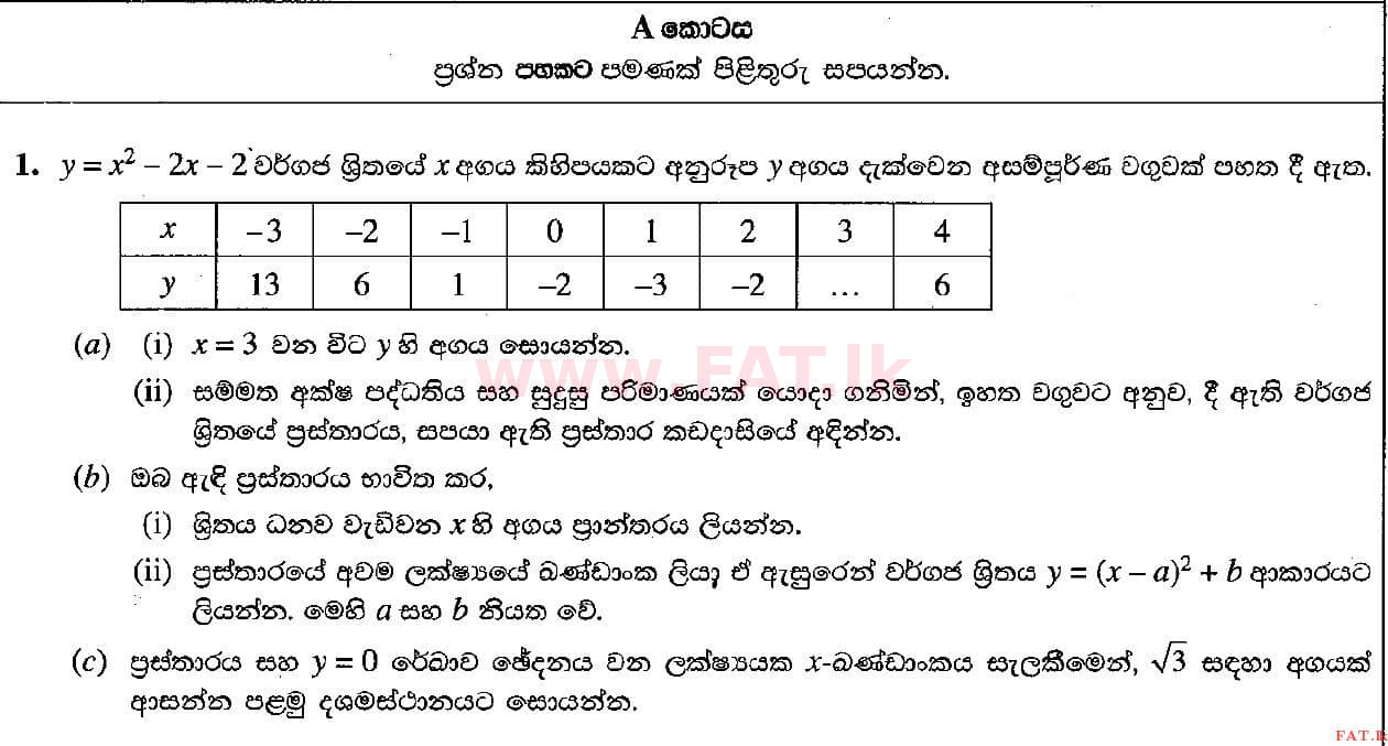 National Syllabus : Ordinary Level (O/L) Mathematics - 2021 May - Paper II (සිංහල Medium) 1 1