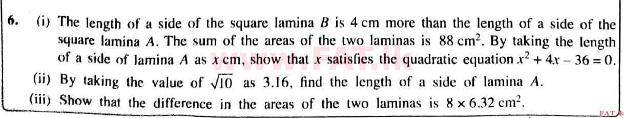 National Syllabus : Ordinary Level (O/L) Mathematics - 2021 May - Paper II (English Medium) 6 1