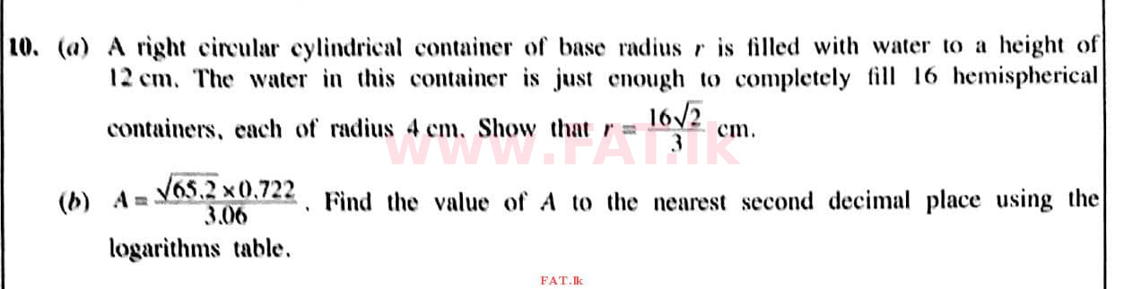 National Syllabus : Ordinary Level (O/L) Mathematics - 2021 May - Paper II (English Medium) 10 1