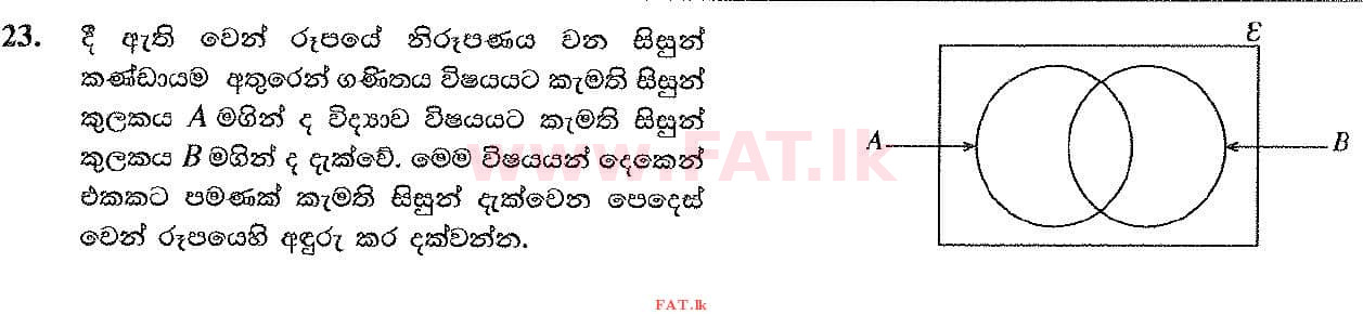 National Syllabus : Ordinary Level (O/L) Mathematics - 2019 December - Paper I (සිංහල Medium) 23 1