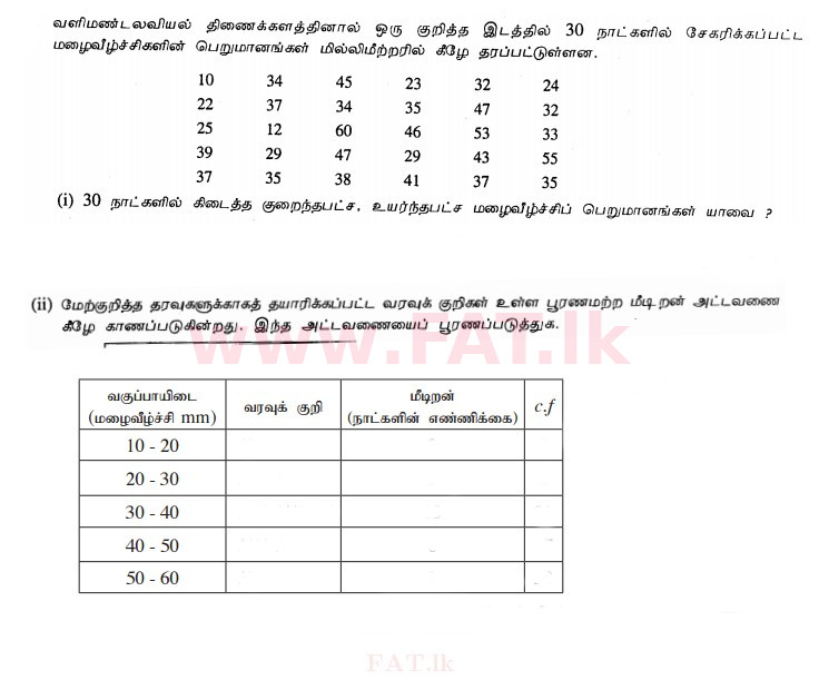 National Syllabus : Ordinary Level (O/L) Mathematics - 2011 December - Paper I B (தமிழ் Medium) 5 1