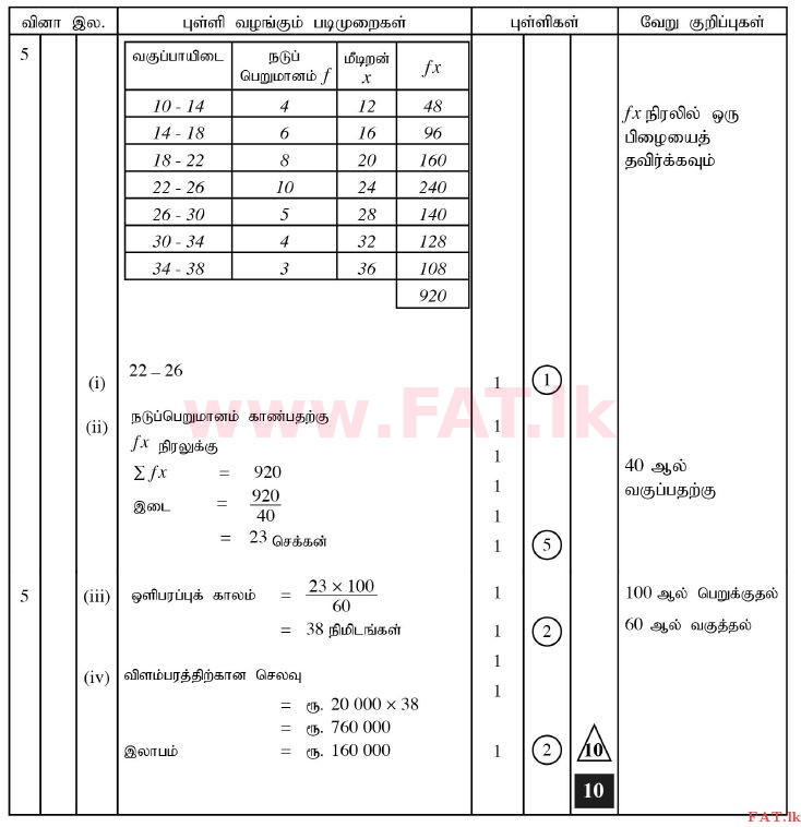 දේශීය විෂය නිර්දේශය : සාමාන්‍ය පෙළ (O/L) ගණිතය - 2011 දෙසැම්බර් - ප්‍රශ්න පත්‍රය II A (தமிழ் මාධ්‍යය) 5 2268