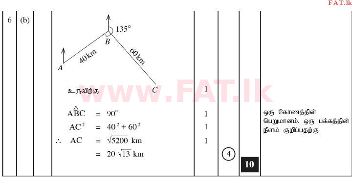 දේශීය විෂය නිර්දේශය : සාමාන්‍ය පෙළ (O/L) ගණිතය - 2011 දෙසැම්බර් - ප්‍රශ්න පත්‍රය II A (தமிழ் මාධ්‍යය) 6 2270
