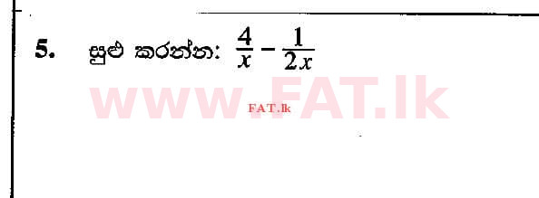 National Syllabus : Ordinary Level (O/L) Mathematics - 2018 December - Paper I (සිංහල Medium) 5 1