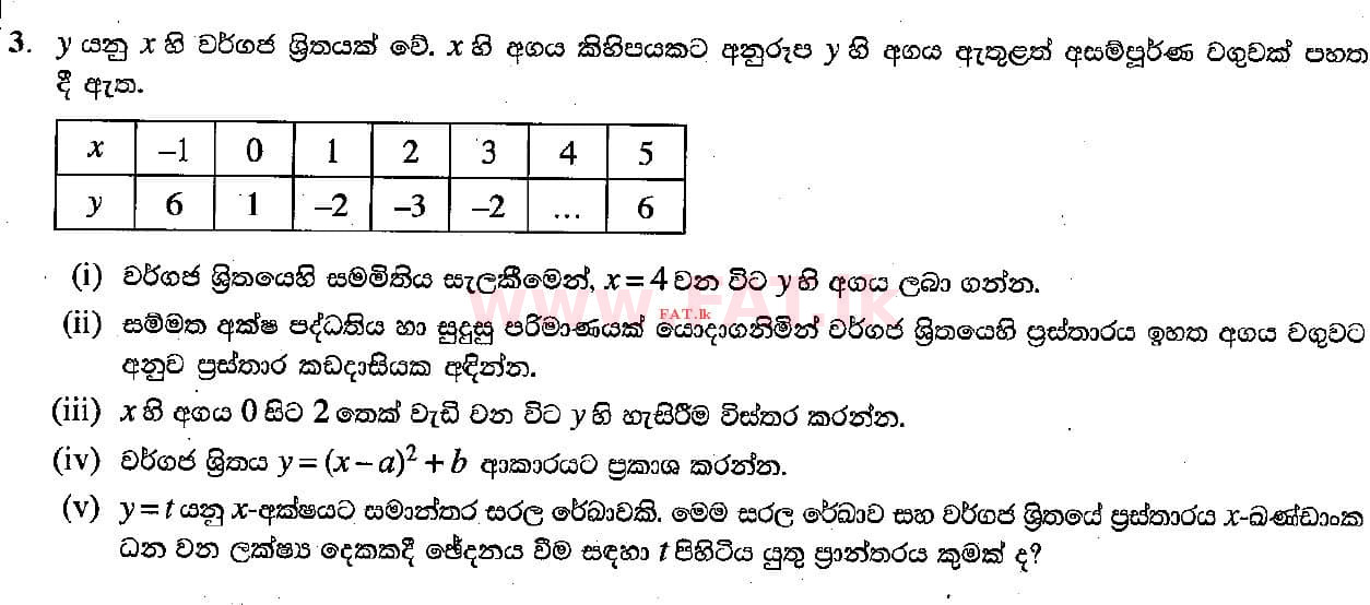 National Syllabus : Ordinary Level (O/L) Mathematics - 2018 December - Paper II (සිංහල Medium) 3 1