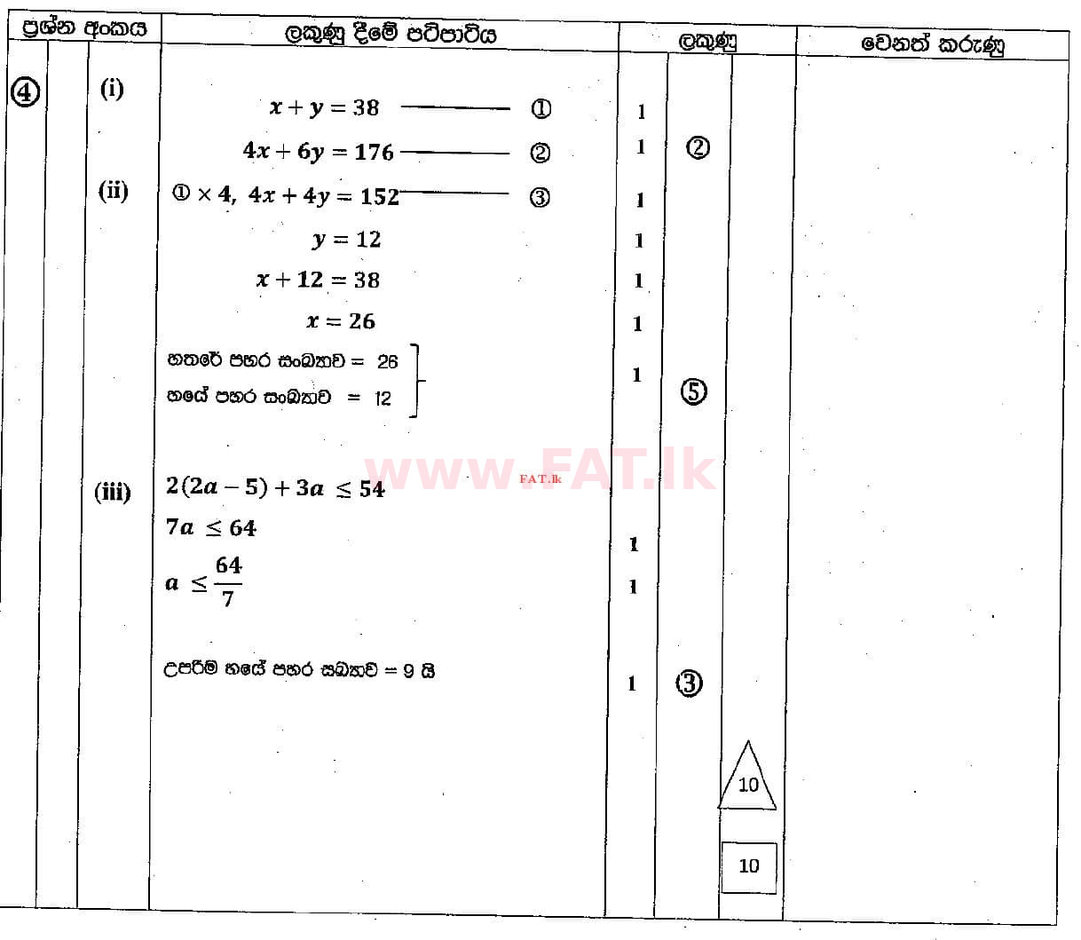National Syllabus : Ordinary Level (O/L) Mathematics - 2018 December - Paper II (සිංහල Medium) 4 4653