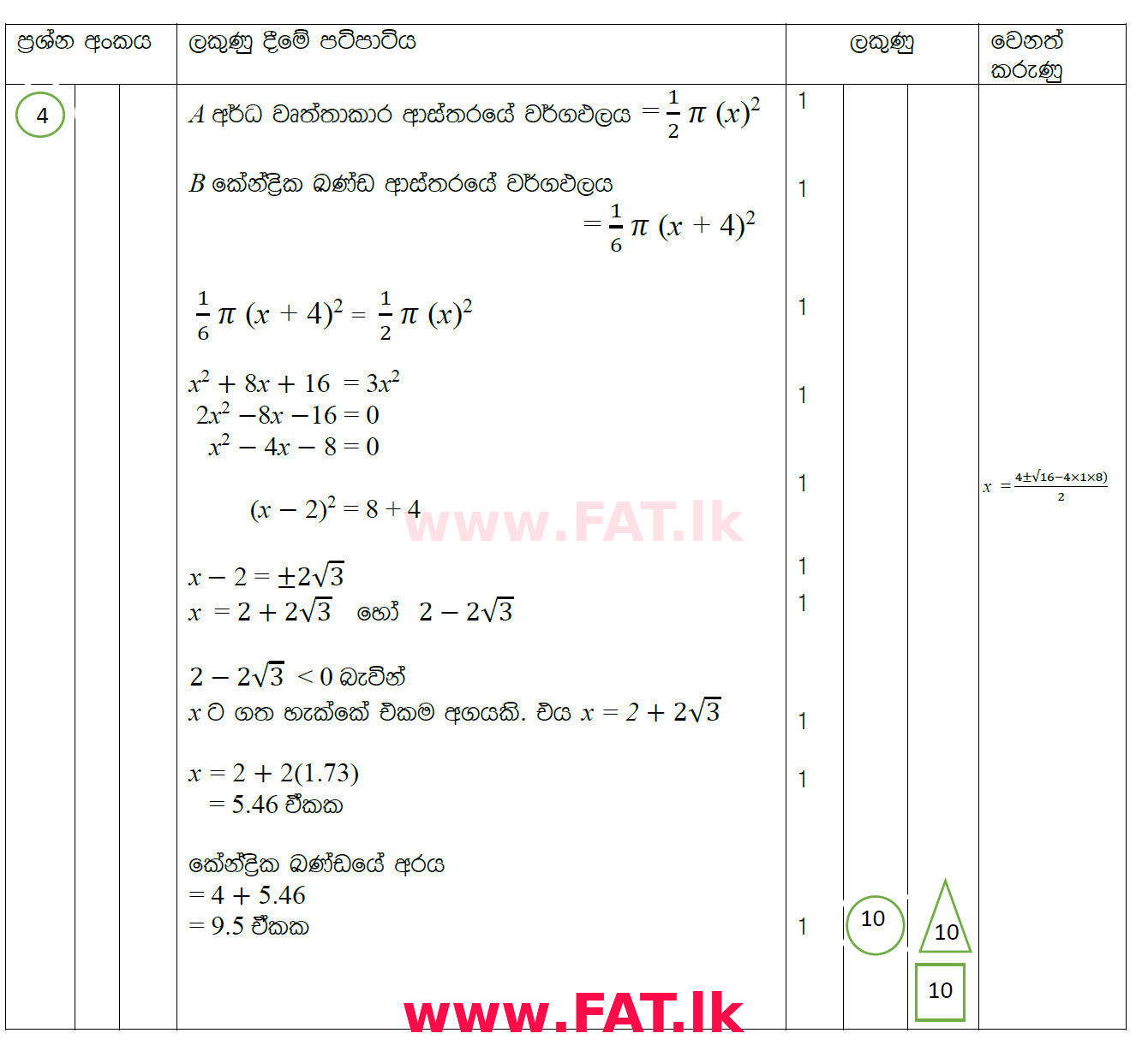 National Syllabus : Ordinary Level (O/L) Mathematics - 2019 December - Paper II (සිංහල Medium) 4 4666