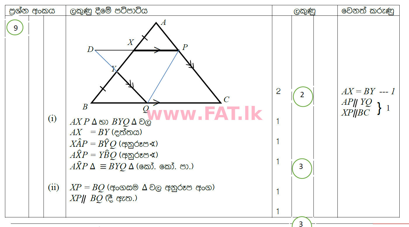 National Syllabus : Ordinary Level (O/L) Mathematics - 2019 December - Paper II (සිංහල Medium) 9 4672