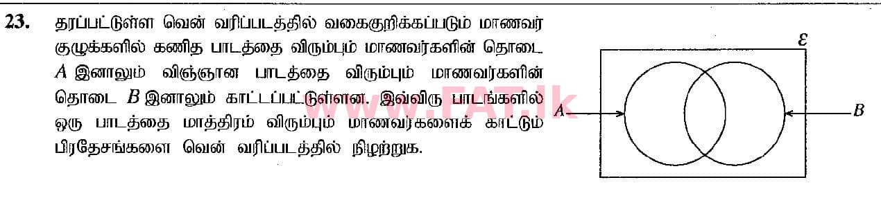 உள்ளூர் பாடத்திட்டம் : சாதாரண நிலை (சா/த) கணிதம் - 2019 டிசம்பர் - தாள்கள் I (தமிழ் மொழிமூலம்) 23 1
