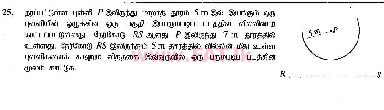 உள்ளூர் பாடத்திட்டம் : சாதாரண நிலை (சா/த) கணிதம் - 2019 டிசம்பர் - தாள்கள் I (தமிழ் மொழிமூலம்) 25 1