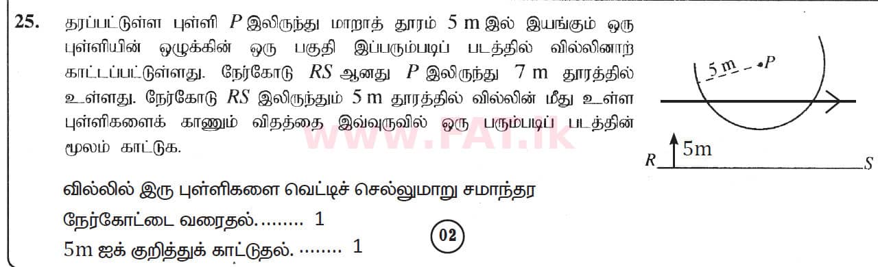 National Syllabus : Ordinary Level (O/L) Mathematics - 2019 December - Paper I (தமிழ் Medium) 25 5541