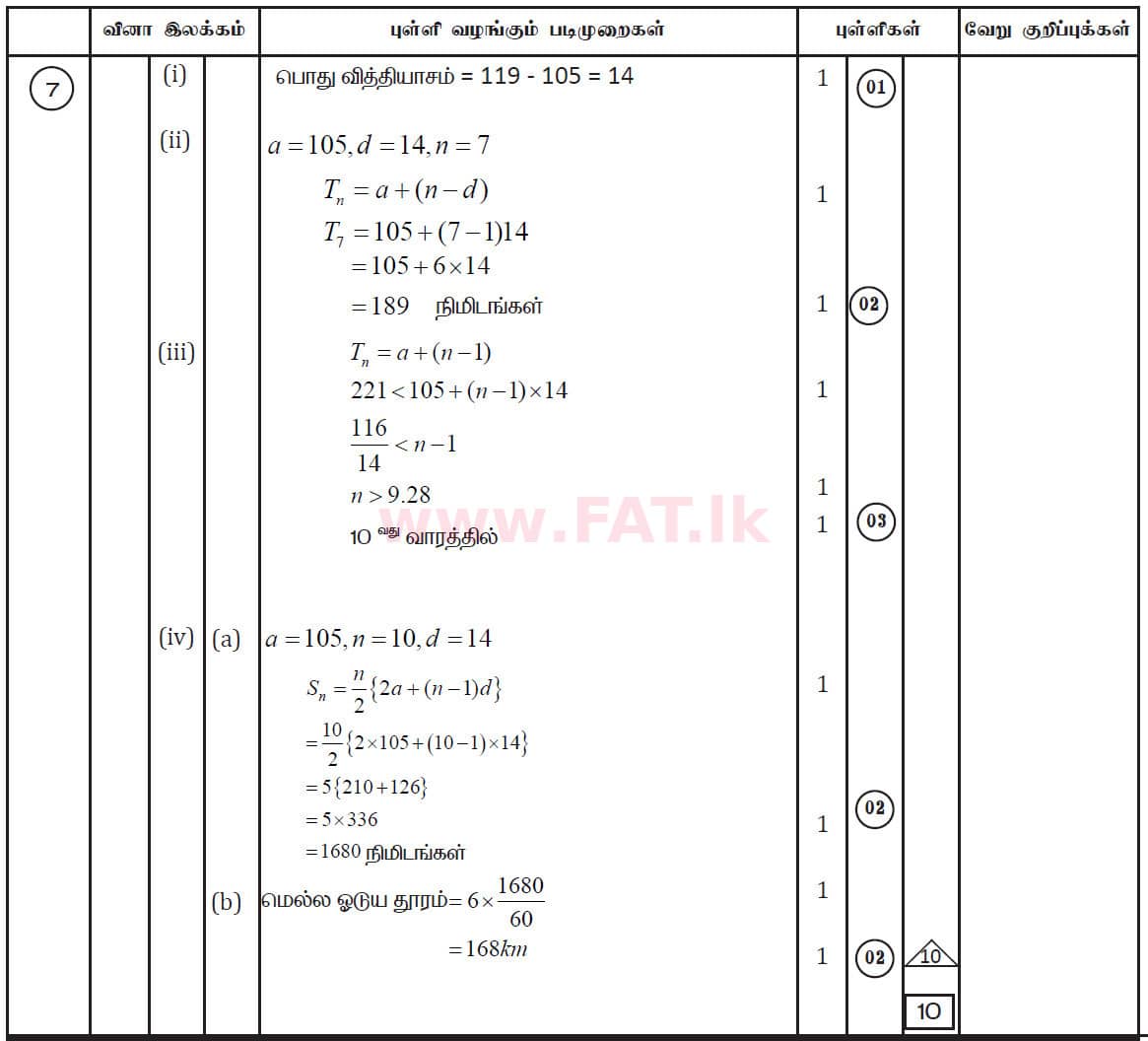உள்ளூர் பாடத்திட்டம் : சாதாரண நிலை (சா/த) கணிதம் - 2019 டிசம்பர் - தாள்கள் II (தமிழ் மொழிமூலம்) 7 5554