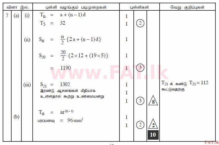 National Syllabus : Ordinary Level (O/L) Mathematics - 2011 December - Paper II B (தமிழ் Medium) 1 2271