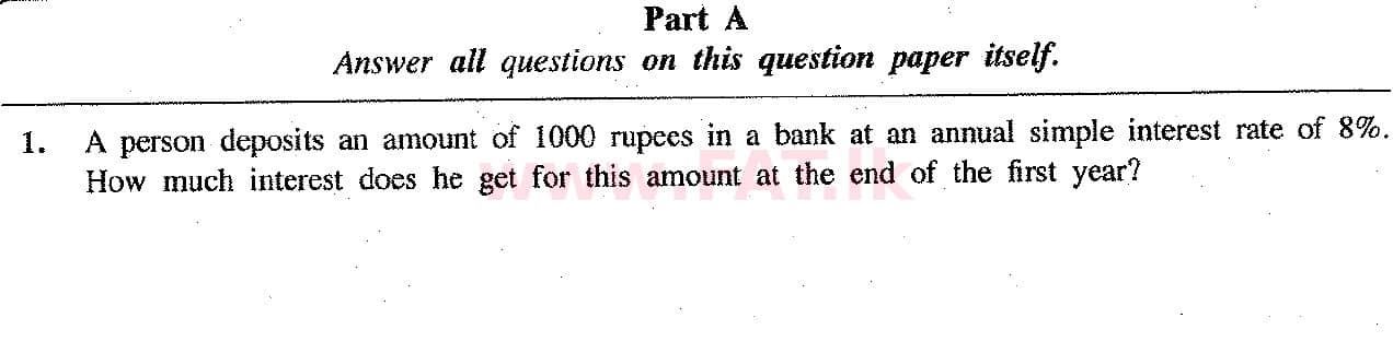 National Syllabus : Ordinary Level (O/L) Mathematics - 2017 December - Paper I (English Medium) 1 1