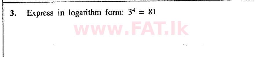 National Syllabus : Ordinary Level (O/L) Mathematics - 2017 December - Paper I (English Medium) 3 1