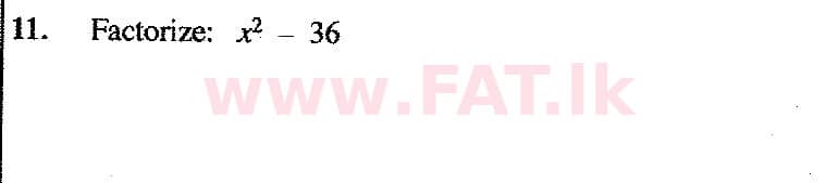 National Syllabus : Ordinary Level (O/L) Mathematics - 2017 December - Paper I (English Medium) 11 1