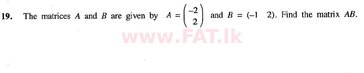 National Syllabus : Ordinary Level (O/L) Mathematics - 2017 December - Paper I (English Medium) 19 1