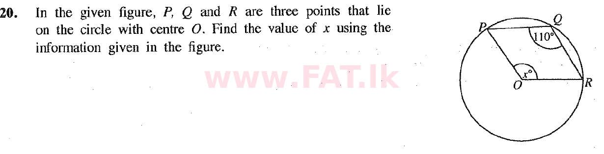 National Syllabus : Ordinary Level (O/L) Mathematics - 2017 December - Paper I (English Medium) 20 1