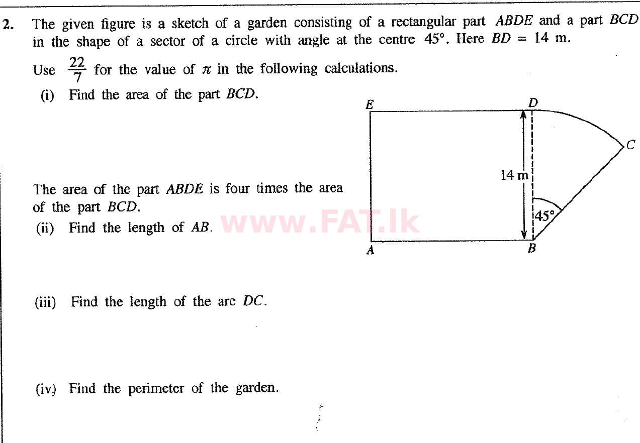 National Syllabus : Ordinary Level (O/L) Mathematics - 2017 December - Paper I (English Medium) 27 1