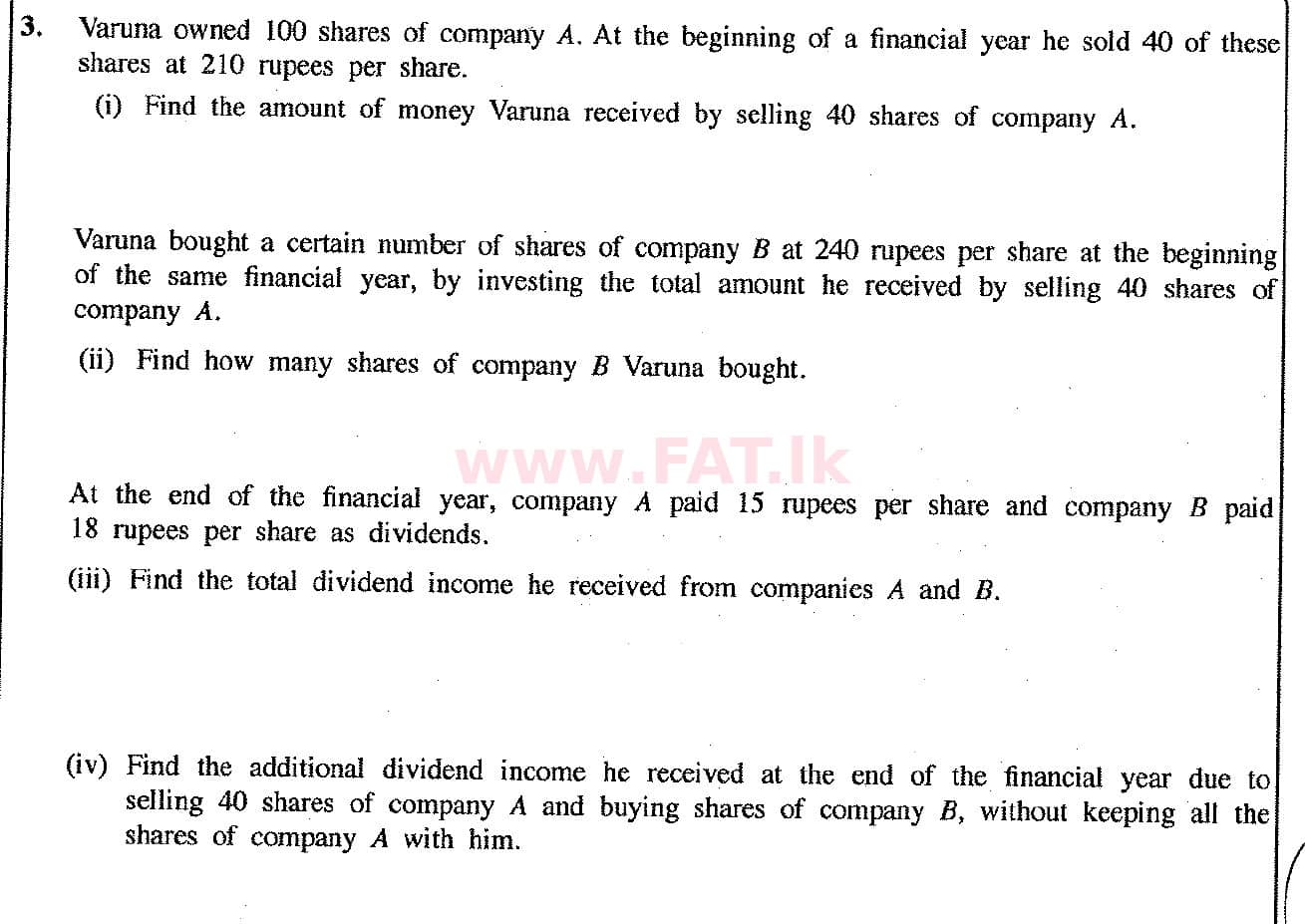 National Syllabus : Ordinary Level (O/L) Mathematics - 2017 December - Paper I (English Medium) 28 1