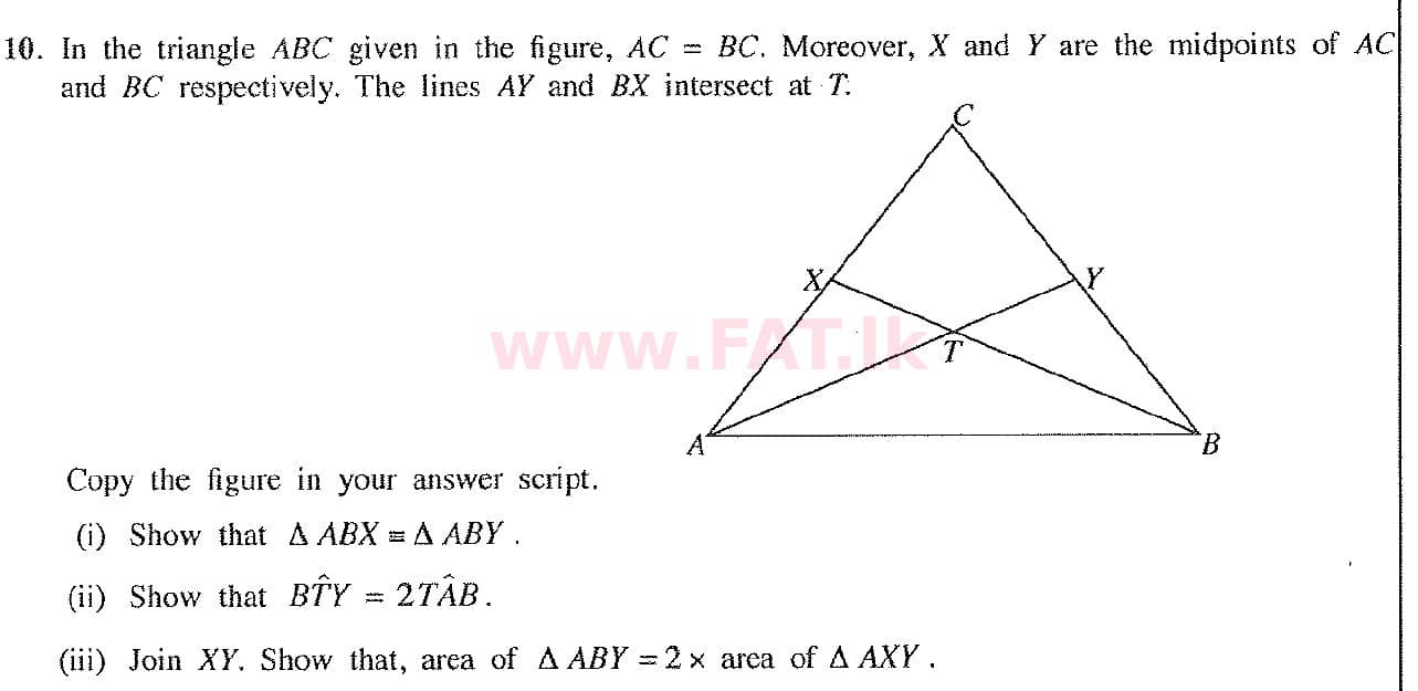 National Syllabus : Ordinary Level (O/L) Mathematics - 2017 December - Paper II (English Medium) 10 1